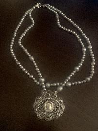 Blessed Virgin Mary Vintage Medal Necklace 202//269